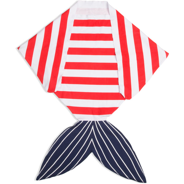 Pavilion Gift Company Red And Navy Shark 0-3 Months Swaddle Wrap