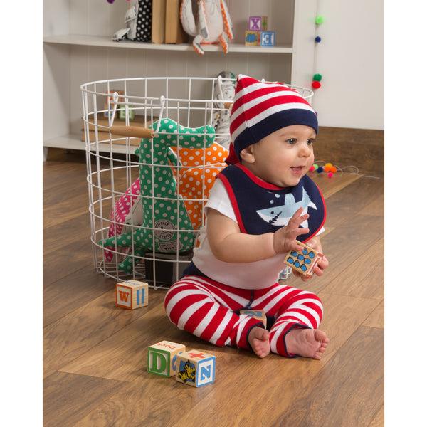 Pavilion Gift Company Red And Navy Stripe One Size Fits All Baby Hat