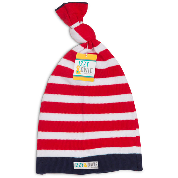 Pavilion Gift Company Red And Navy Stripe One Size Fits All Baby Hat