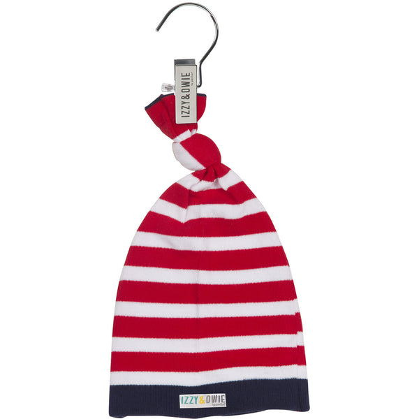 Pavilion Gift Company Red And Navy Stripe One Size Fits All Baby Hat