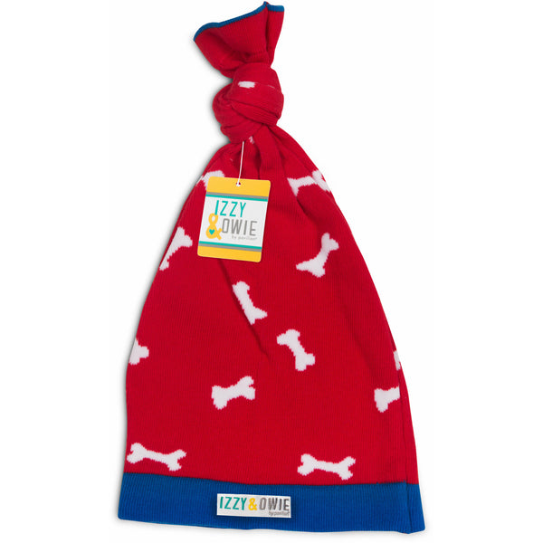 Pavilion Gift Company Red And White Bones One Size Fits All Baby Hat