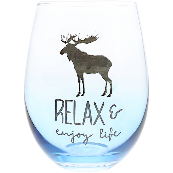 pavilion gift company Relax 18 oz Stemless Wine Glass