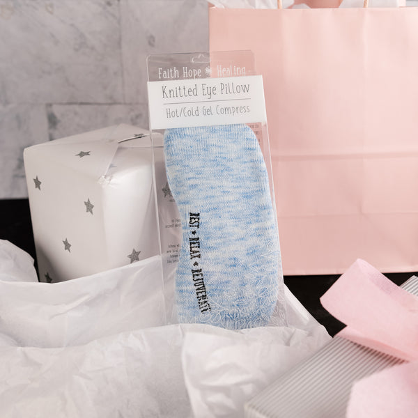 Pavilion Gift Company Relax Knitted Eye Pillow Hot Or Cold Gel Compress