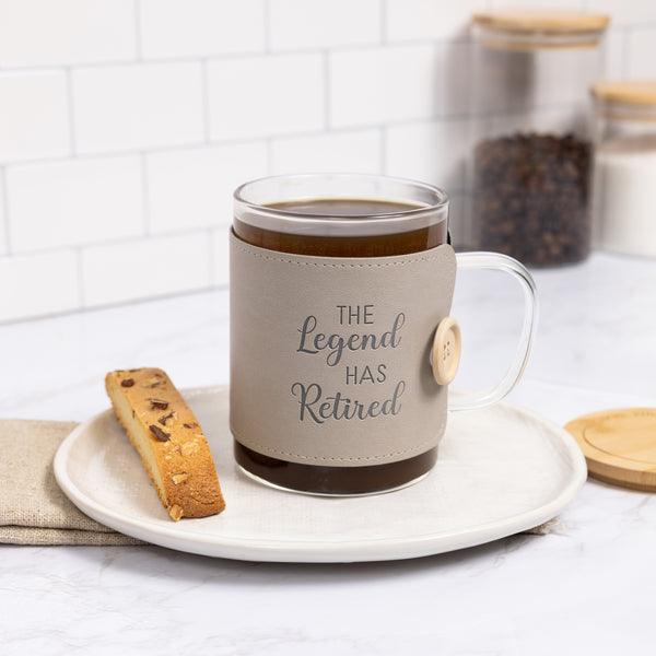 Pavilion Gift Company Retired 16 Oz Wrapped Glass Mug With Coaster Lid