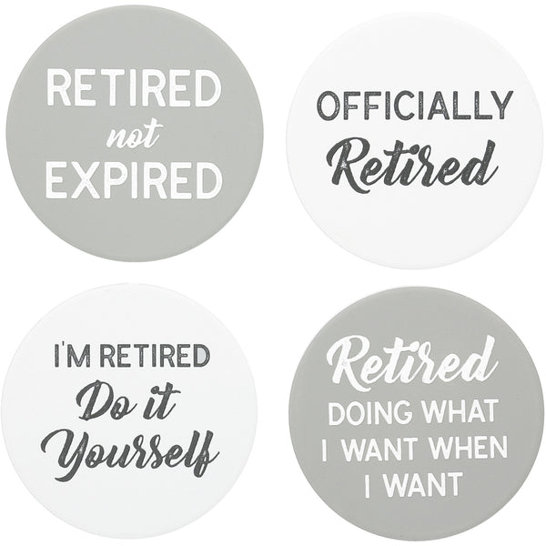 pavilion gift company Retired Life 4" Ceramic Coasters (Set of 4)