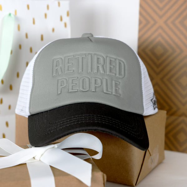 Pavilion Gift Company Retired People Adjustable Light Gray Neoprene Mesh Hat