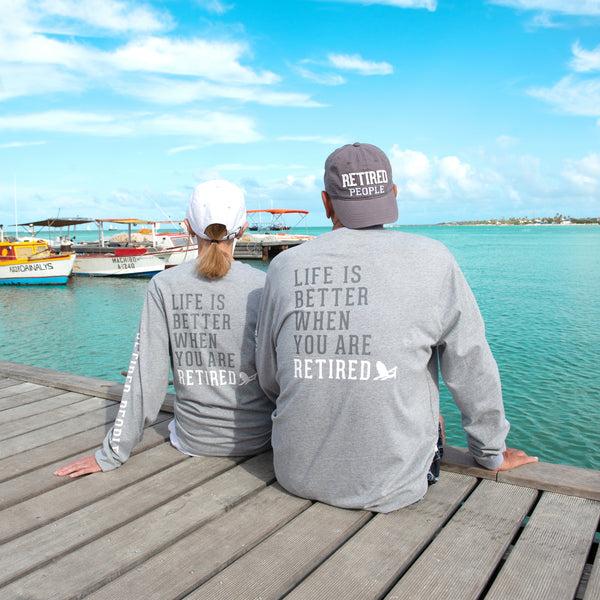 Pavilion Gift Company Retired People Medium Heather Gray Unisex Long Sleeve T-Shirt