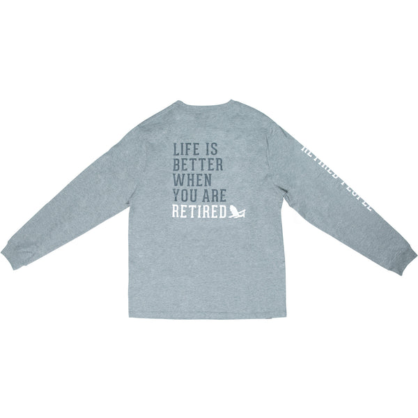Pavilion Gift Company Retired People Medium Heather Gray Unisex Long Sleeve T-Shirt