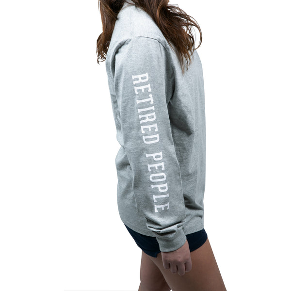 Pavilion Gift Company Retired People Medium Heather Gray Unisex Long Sleeve T-Shirt