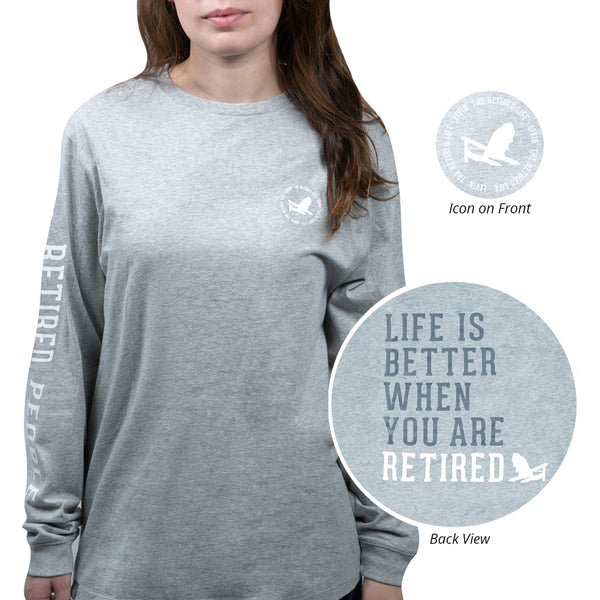 pavilion gift company Retired People Medium Heather Gray Unisex Long Sleeve T-Shirt