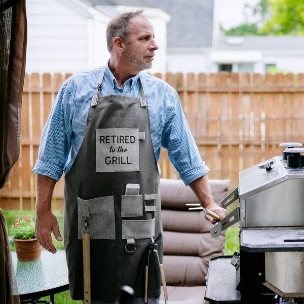 Pavilion Gift Company Retired To The Grill Canvas Grilling Apron