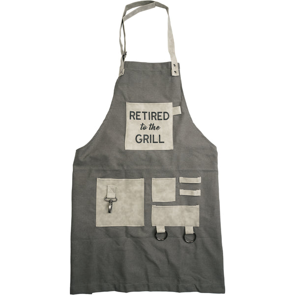 Pavilion Gift Company Retired To The Grill Canvas Grilling Apron