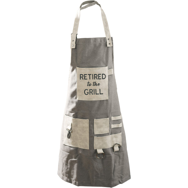 pavilion gift company Retired to the Grill Canvas Grilling Apron