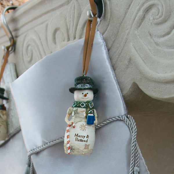 Pavilion Gift Company Retirement 4" Snowman Ornament