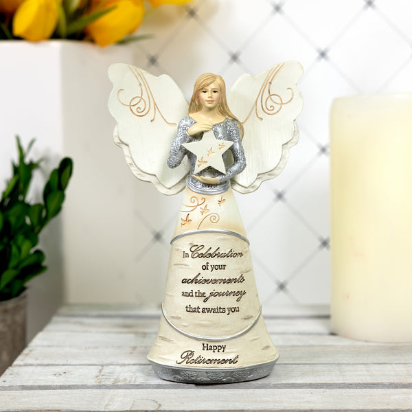 Pavilion Gift Company Retirement 6.5" Angel Holding Star