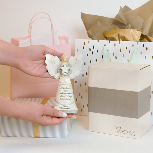 Pavilion Gift Company Retirement 6.5" Angel Holding Star