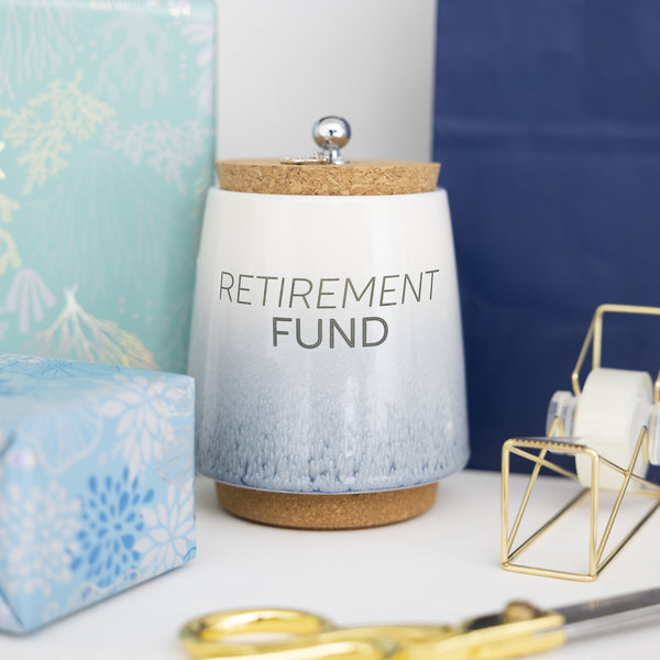 Pavilion Gift Company Retirement 6.5" Ceramic Savings Bank