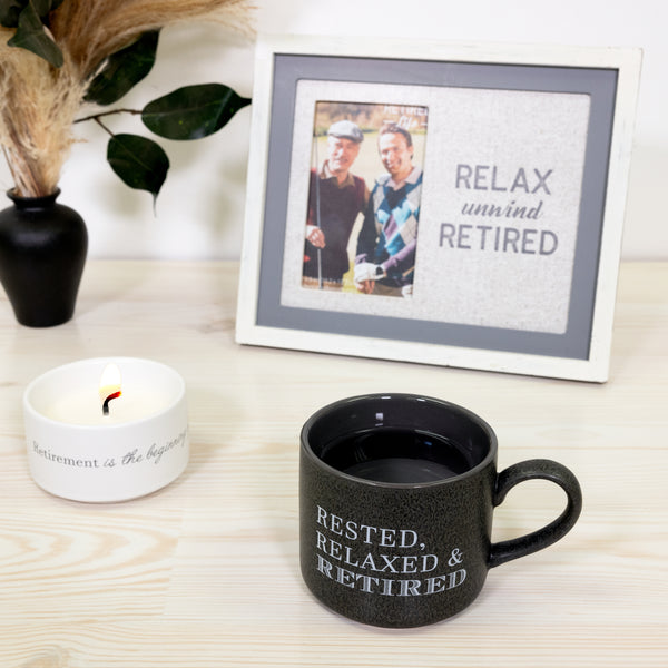Pavilion Gift Company Retirement Stacking Mug And Candle Set 100% Soy Wax Scent: Tranquility
