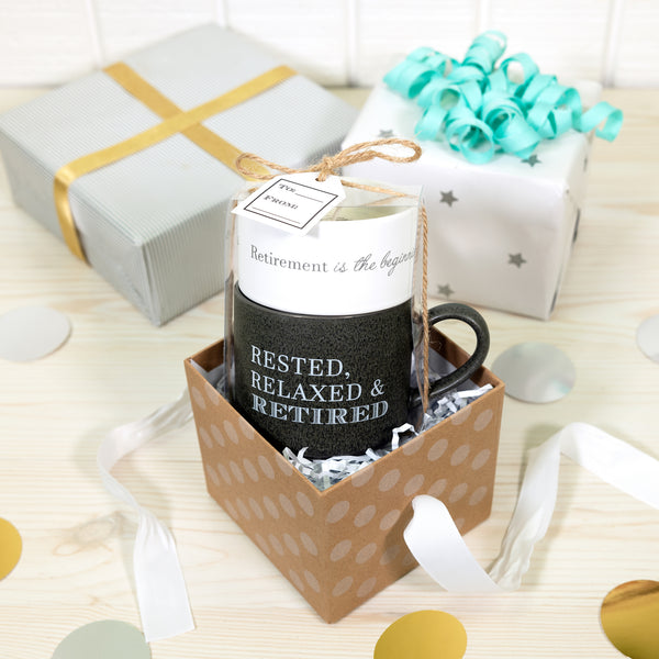 Pavilion Gift Company Retirement Stacking Mug And Candle Set 100% Soy Wax Scent: Tranquility
