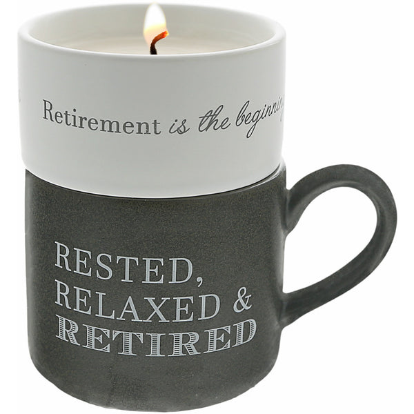 pavilion gift company Retirement Stacking Mug and Candle Set 100% Soy Wax Scent: Tranquility