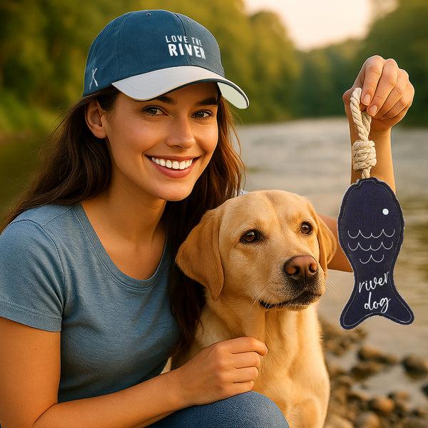 Pavilion Gift Company River Dog 14.5" Dog Toy On Rope