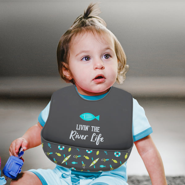 Pavilion Gift Company River Life 12" Silicone Catch All Bib