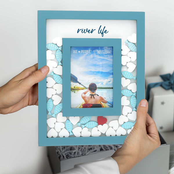 Pavilion Gift Company River Life 8" X 10" Picture Frame (Holds 3.5" X 5.5" Photo)