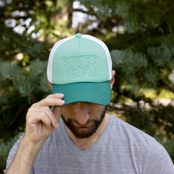 Pavilion Gift Company River People Adjustable Turquoise Neoprene Mesh Hat