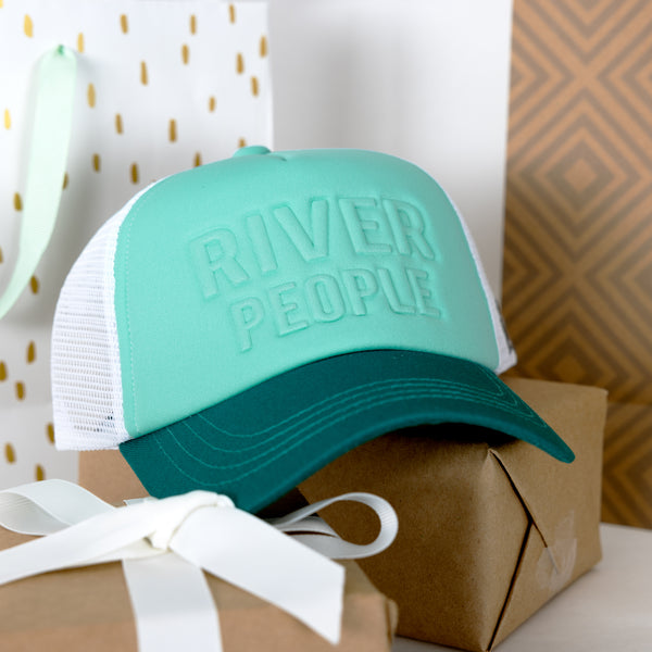 Pavilion Gift Company River People Adjustable Turquoise Neoprene Mesh Hat