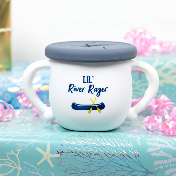 Pavilion Gift Company River Rager 3.5" Silicone Snack Bowl With Lid