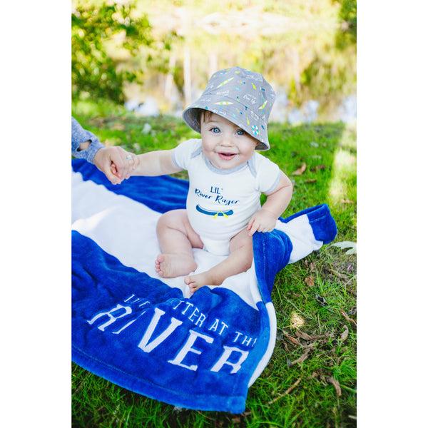 Pavilion Gift Company River Rager 6-12 Months Gray Trimmed Bodysuit