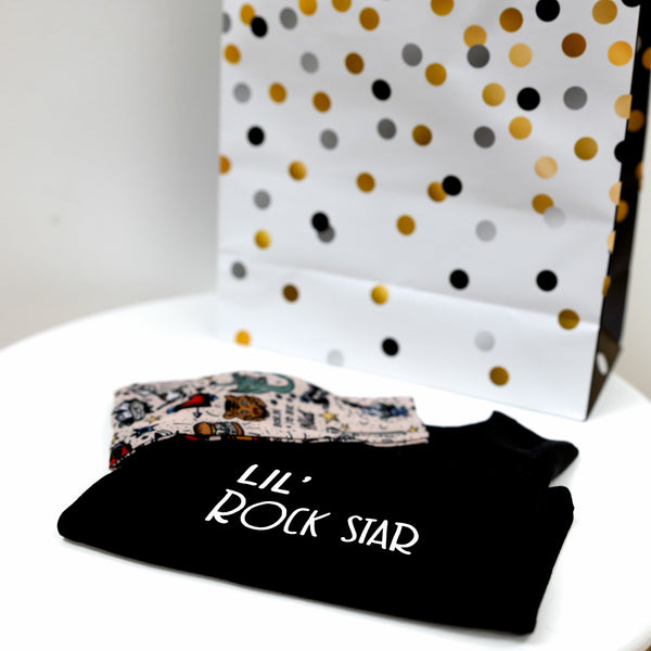 Pavilion Gift Company Rock Star 12-24 Months Biker Tat Tee Bodysuit