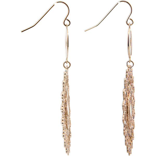 Pavilion Gift Company Rose Gold Mandala Mother Of Pearl Earrings