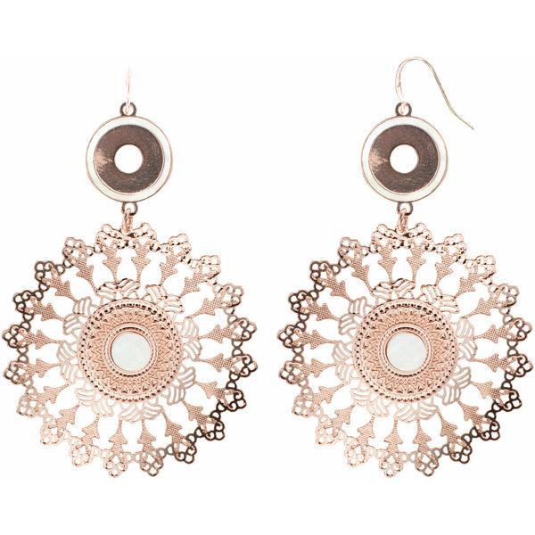 pavilion gift company Rose Gold Mandala Mother of Pearl Earrings