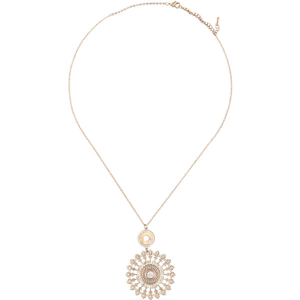 Pavilion Gift Company Rose Gold Mandala Mother Of Pearl Necklace