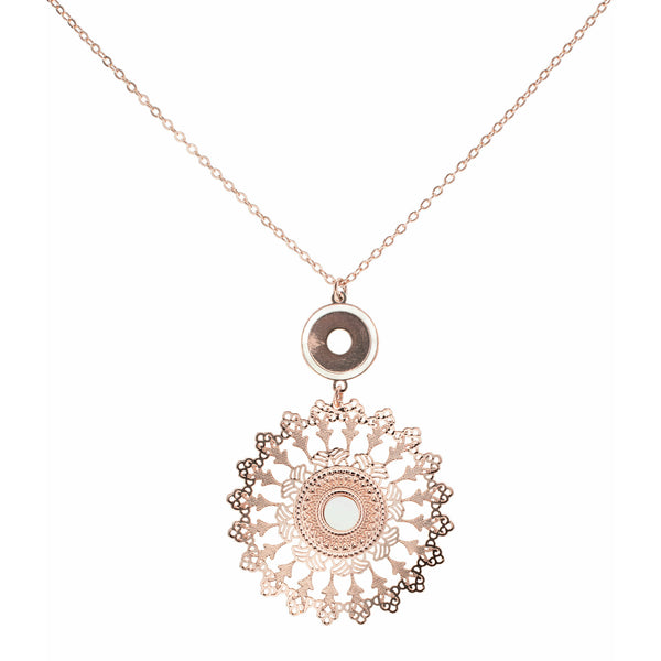 pavilion gift company Rose Gold Mandala Mother of Pearl Necklace