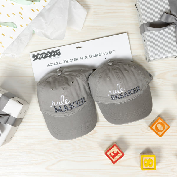 Pavilion Gift Company Rule Maker & Breaker Adjustable Adult And Toddler (1-3 Y) Hat Set