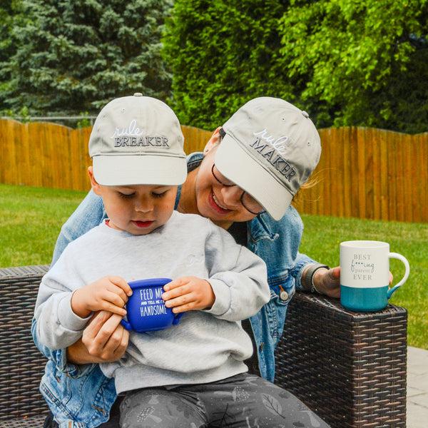 Pavilion Gift Company Rule Maker & Breaker Adjustable Adult And Toddler (1-3 Y) Hat Set