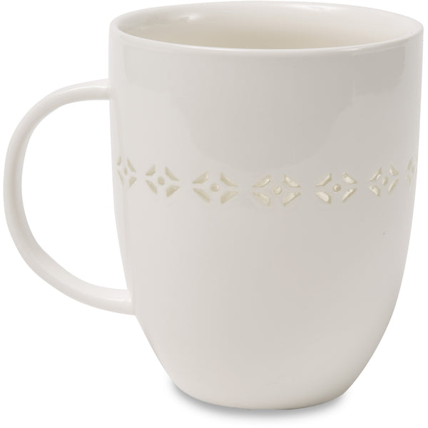 Pavilion Gift Company Run On Coffee 24 Oz Pierced Porcelain Cup