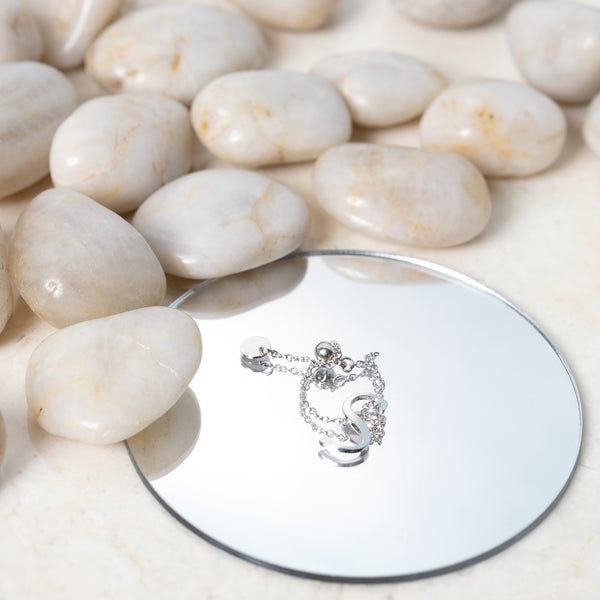 Pavilion Gift Company S Adjustable Rhodium Plated Monogram Ring