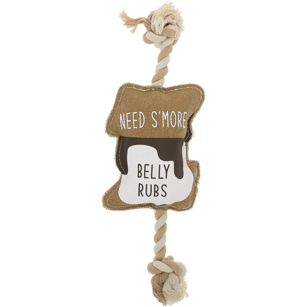 pavilion gift company S'more 14.75" Canvas Dog Toy on Rope