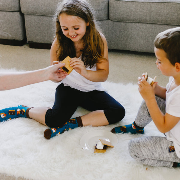 Pavilion Gift Company S'mores S/M Youth Cotton Blend Crew Socks