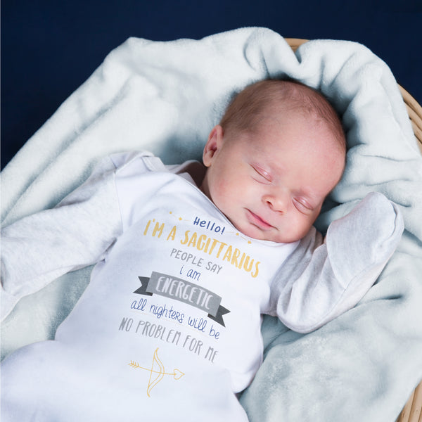 Pavilion Gift Company Sagittarius 0-3 Months Gown With Mitten Cuffs