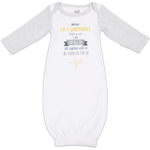 pavilion gift company Sagittarius 0-3 Months Gown with Mitten Cuffs