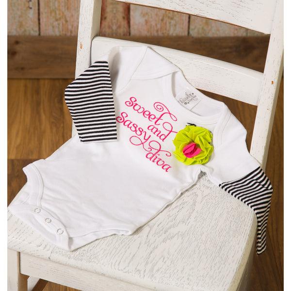 Pavilion Gift Company Sassy Diva Long Sleeve Onesie (6-9 Months)