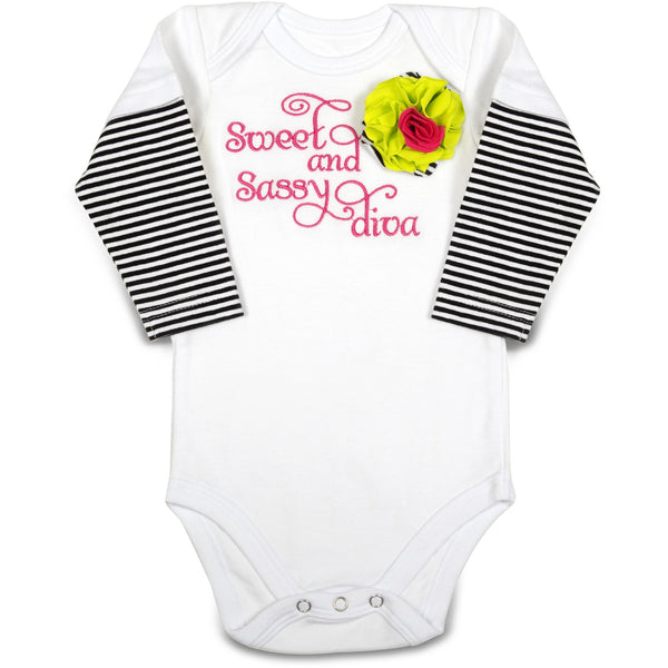 pavilion gift company Sassy Diva Long Sleeve Onesie (6-9 Months)