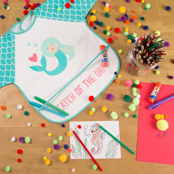 Pavilion Gift Company Seafoam Mermaid One Size Fits All Toddler Smock