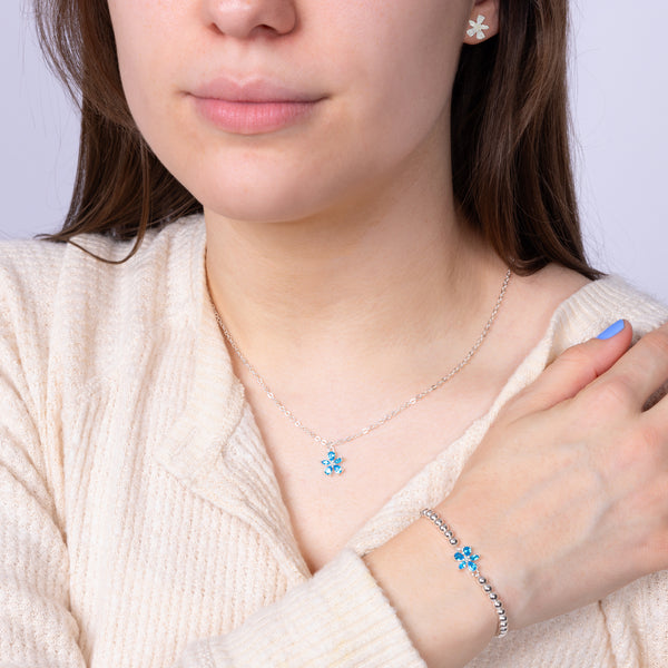 Pavilion Gift Company Sending Love Silver-Plated Cubic Zirconia Beaded Stretch Bracelet