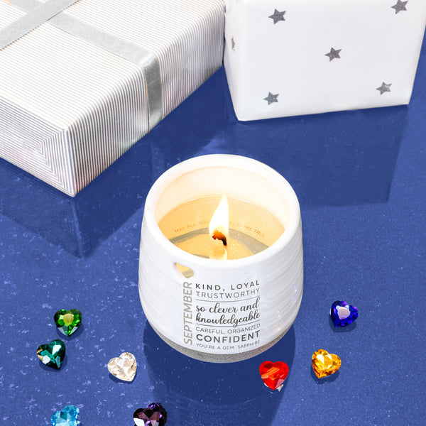 Pavilion Gift Company September 11 Oz - 100% Soy Wax Reveal Candle With Birthstone Scent: Tranquility