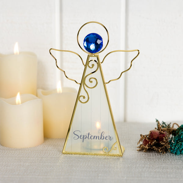 Pavilion Gift Company September 6.5" Monthly Angel Tea Light Holder